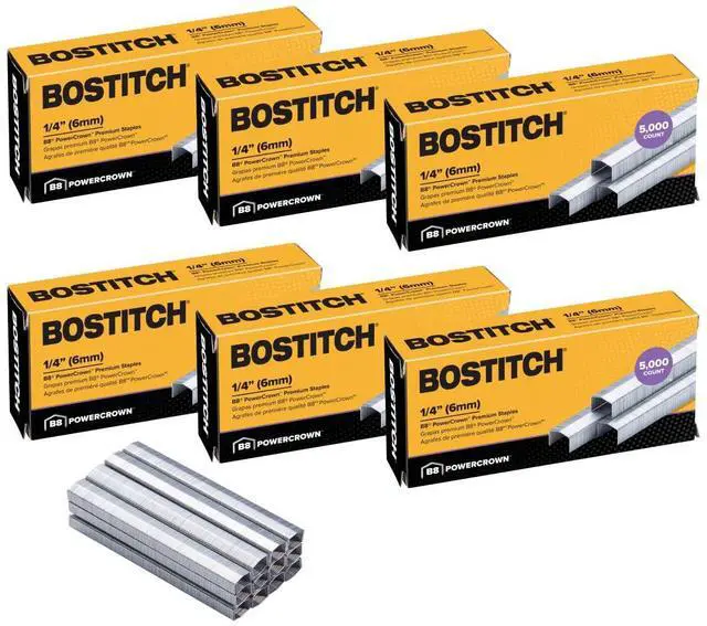 Main image of Office B8 PowerCrown 0.25 Inch Staples, Pack of 30,000 Staples (STCRP21151/4-6), Silver