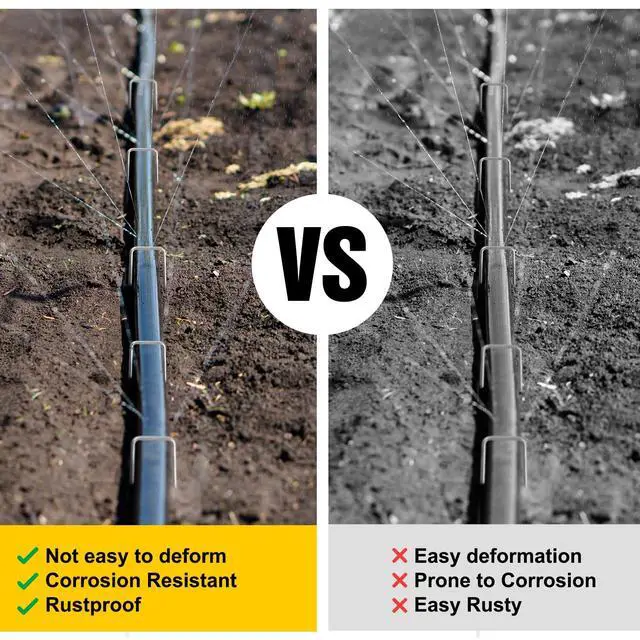Alt view image 5 of 7 - 50 Pack Landscape Staples 6 Inch, Galvanized Garden Stakes | U-shaped Pins Ground Staples for Tent, Yard, Weed Barrier Fabric, Lawn, Turf, Sod, Irrigation, Outdoor Decorations