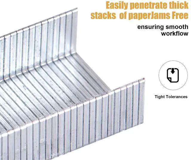 Alt view image 4 of 6 - 10,000 Staples, Standard 1/4 Inch Length, 24/6 | Fits 25, 40 and 60 Sheet Capacity Staplers, Jam Free Sharp Chisel Point, 10 Boxes of 1,000 Staples, Fits Standard Staplers