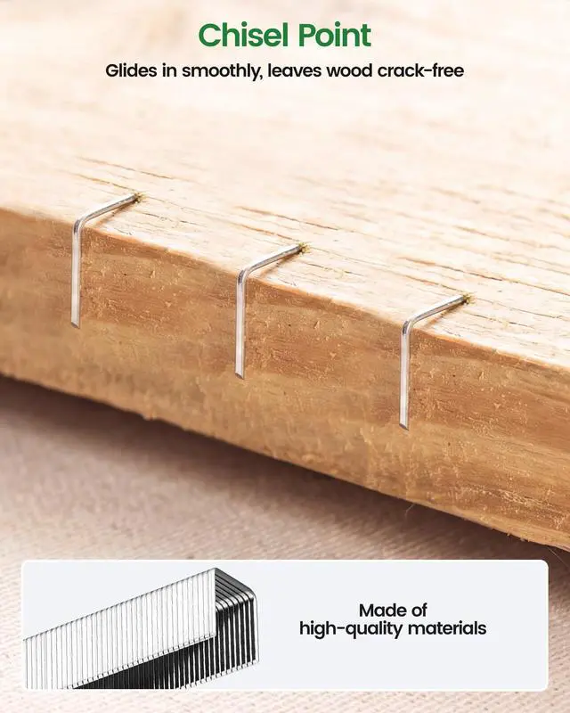 Alt view image 4 of 7 - 22 Gauge 71 Series 3/8" Crown Wide 3/8" Leg Length Galvanized Staples for Upholstery Stapler 10,020 PCS/Box (1 Box)