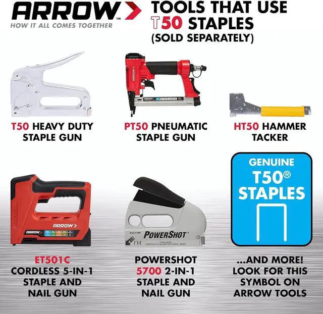 Alt view image 3 of 5 - 505IP Heavy Duty T50 Staples for Upholstery, Construction, Furniture, Crafts, 3/8-Inch Crown Size, 5/16-Inch Leg Length, 5000-Pack, Made in the USA