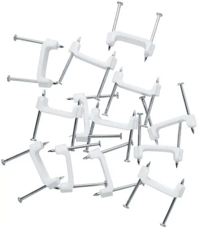 Alt view image 3 of 4 - PS-225J Plastic Staple, ½ Inch., Secures Romex, UF & (NM) Non-Metalic Cable, Polyethylene - UV Resistant, Splinter Free, Application: 14/2, 12/2, 10/2 (NM) Cable, 225 Pk.