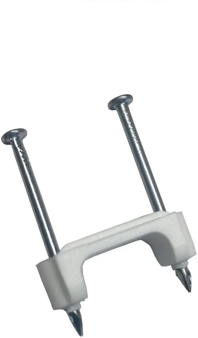 Main image of PS-225J Plastic Staple, ½ Inch., Secures Romex, UF & (NM) Non-Metalic Cable, Polyethylene - UV Resistant, Splinter Free, Application: 14/2, 12/2, 10/2 (NM) Cable, 225 Pk.