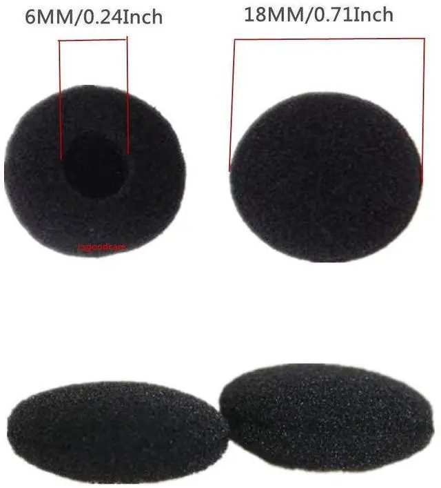 Alt view image 3 of 5 - 50Pcs Soft Foam Earbud Headphone Ear Pads Replacement Sponge Covers Tips Foam Cushions Pad Protector Earplugs for Earphone Headset Earpiece MP3 MP4 Moblie Phone, Diameter 18MM, Black Color