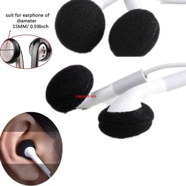 Alt view image 4 of 5 - 50Pcs Soft Foam Earbud Headphone Ear Pads Replacement Sponge Covers Tips Foam Cushions Pad Protector Earplugs for Earphone Headset Earpiece MP3 MP4 Moblie Phone, Diameter 18MM, Black Color