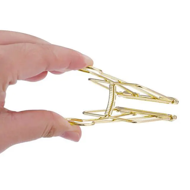 Alt view image 4 of 5 - 20 PCS Gold Wire Binder Clips, Assorted Sizes (10 Medium, 10 Small) | Stainless Steel Hollow Binder Clamps for Paperwork, Sewing, Crafts, Teacher, Office School Supplies, Food Packages