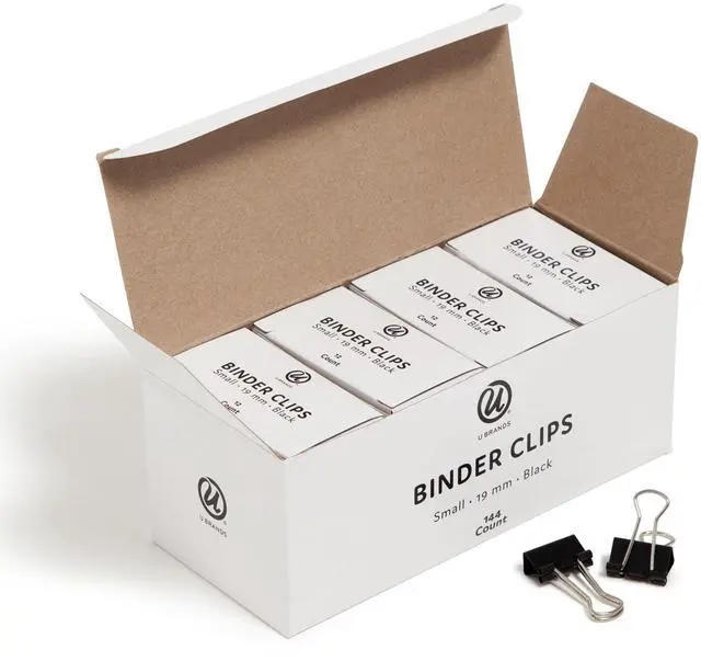 Main image of Binder Clips, 144-Count, 3/4 Inch, Mini Paper Clamps, Small Clips