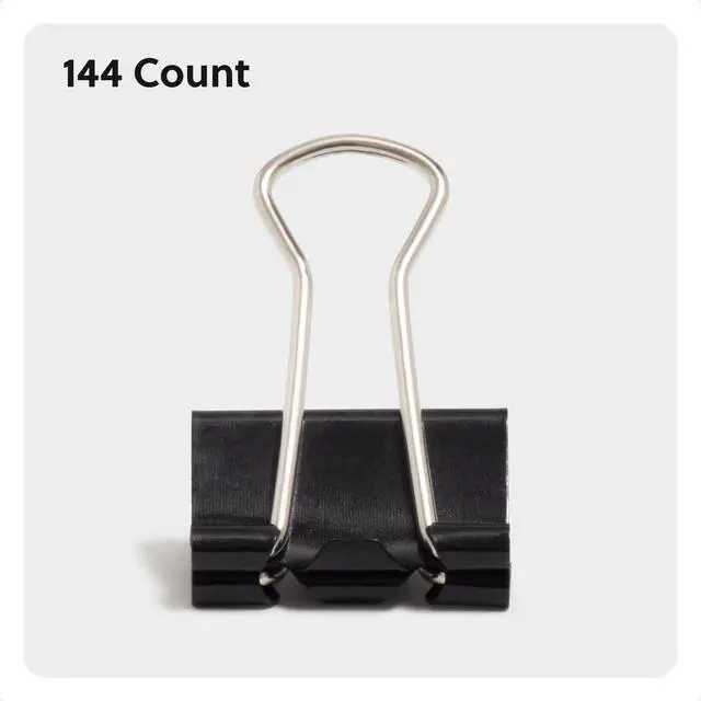 Alt view image 2 of 6 - Binder Clips, 144-Count, 3/4 Inch, Mini Paper Clamps, Small Clips