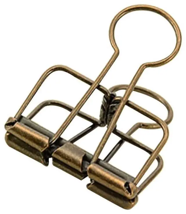 Main image of 20PCS Medium Metal Binder Clips - Bronze, Paper Clamps for Office Supplies, School, Personal Document Organizing