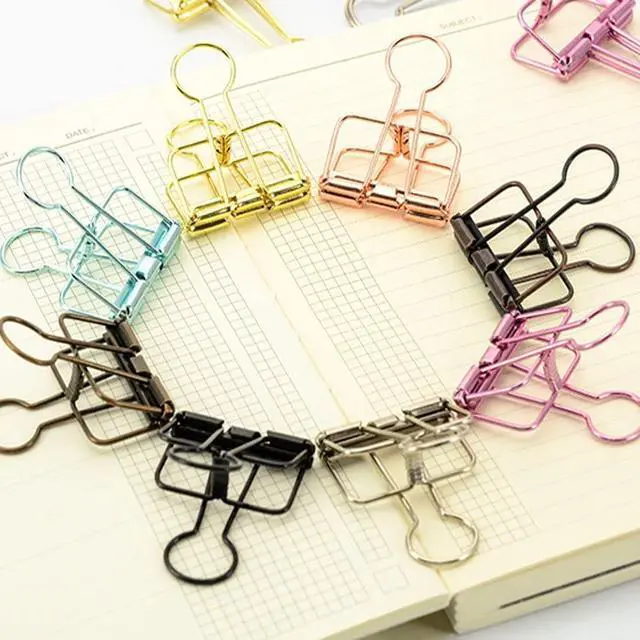 Alt view image 4 of 6 - 20PCS Medium Metal Binder Clips - Bronze, Paper Clamps for Office Supplies, School, Personal Document Organizing