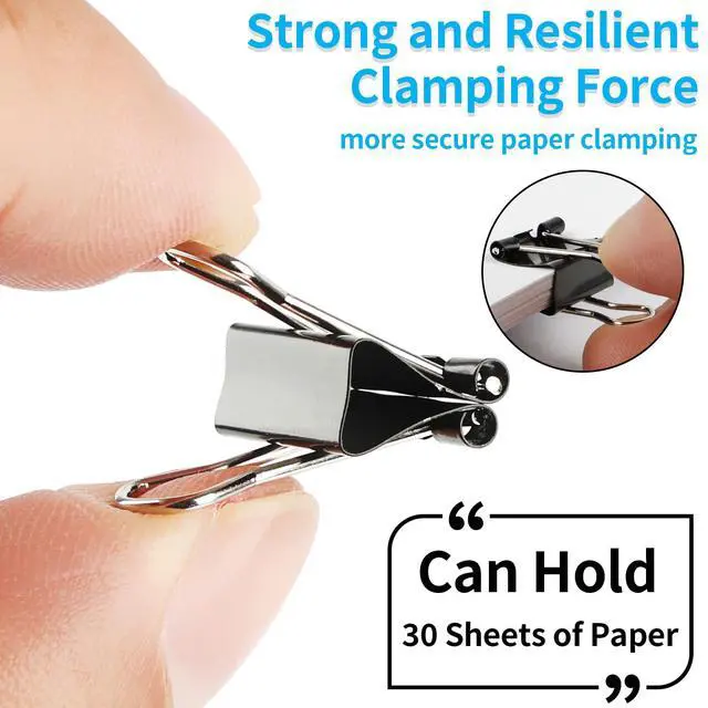 Alt view image 4 of 7 - 180Pcs Small Binder Clips, Mini Binder Clips, Clips Office Supplies | Paper Clamps, Binder Paper Clips Binder Clips Small, Mini Clips, Small Paper Clips for Office Supplies Home School (0.63 in )