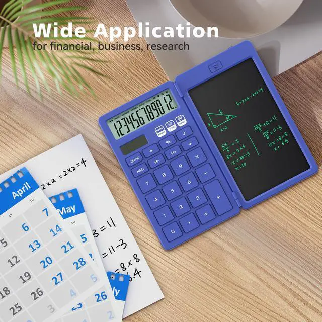 Alt view image 5 of 6 - Desk Calculator with Erasable LCD Notepad Calculators Desktop Basic Calculators for Middle School Cute Pocket Solar Calculator Office Desk Accessories Supplies Home Office Essential Big Button