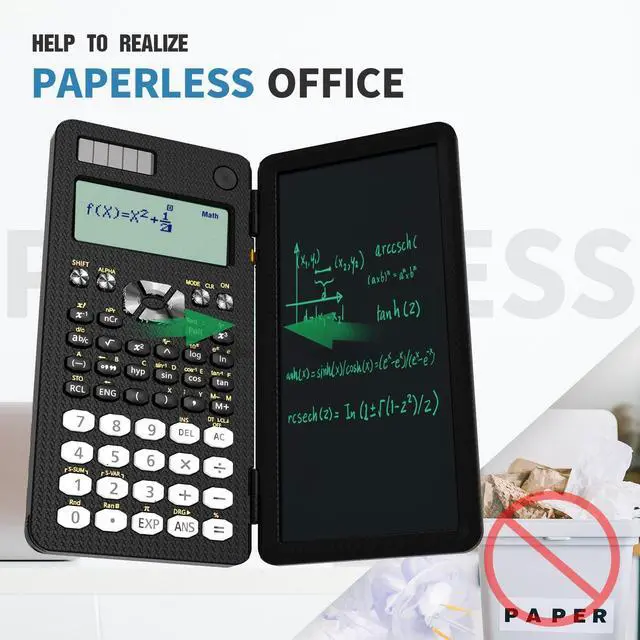 Alt view image 3 of 5 - 82MS Scientific Calculator 240 Functions 2-Line Display for Middle Students | Scientific Calculator with Notepad, Middle and High Students Back to School Supplie, Foldable Solar & Battery Power