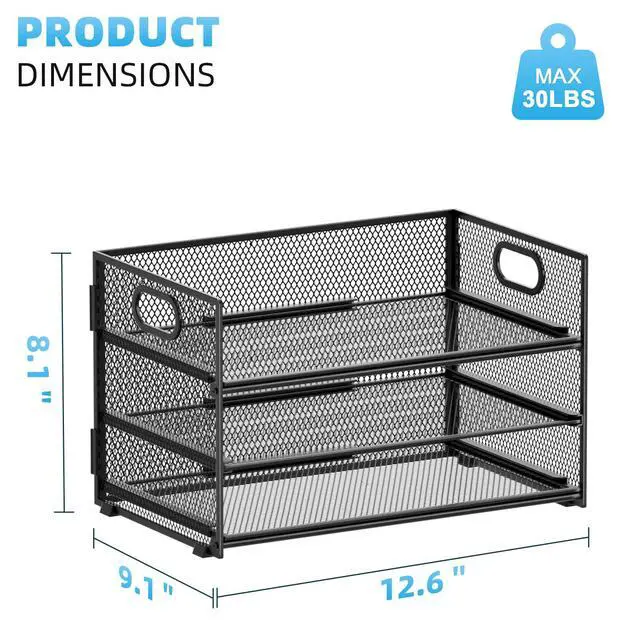 Alt view image 3 of 6 - 3 Tier Paper Organizer Letter Tray, Mesh File Organizer with Handle, Paper Sorter Desk Organizer for Home Office Supplies