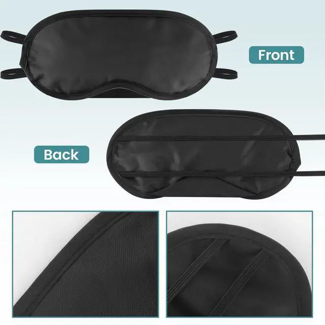 Alt view image 7 of 7 - 20 PCS Sleep Eye Masks Blindfolds - Light-Tight with Nose Pad & Adjustable Strap, Bulk Comfortable Breathable Party Supplies for Team Building Travel, Black Eye Cover for Women Men