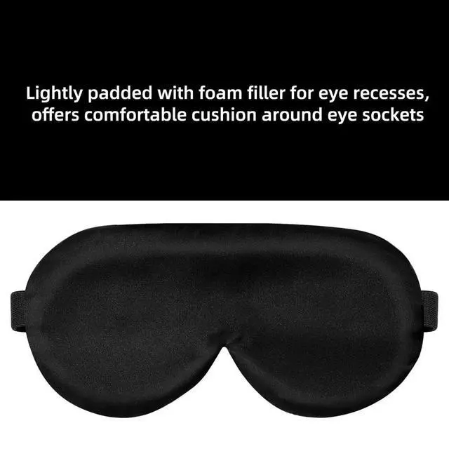 Alt view image 2 of 7 - Sleep Mask Silk Eye Cover with Shaped Pad, Machine Washable | Pressure-free Sleeping, Foam Insert, Upgrade Contour Over Conventional Flat Satin Eye Masks