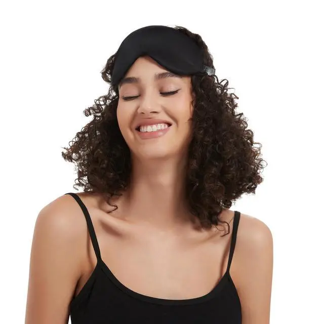 Alt view image 6 of 7 - Sleep Mask Silk Eye Cover with Shaped Pad, Machine Washable | Pressure-free Sleeping, Foam Insert, Upgrade Contour Over Conventional Flat Satin Eye Masks