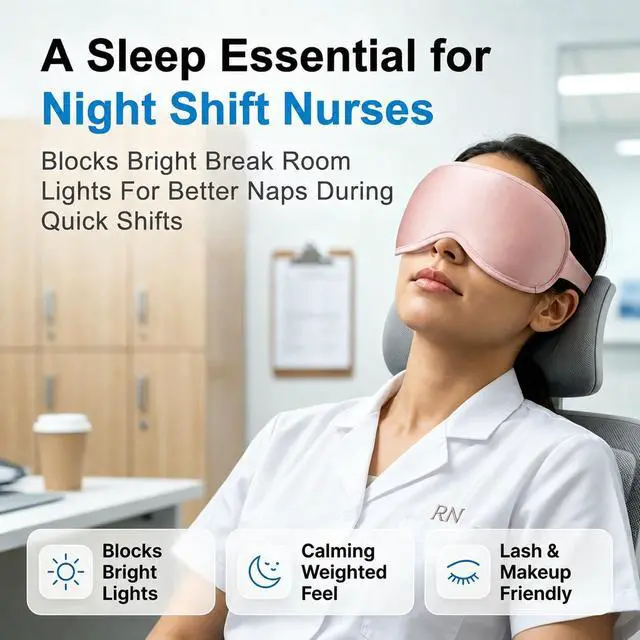 Alt view image 5 of 7 - Weighted Eye Masks for Sleep, 3D Blackout Sleep Mask for Women | Zero Eye Pressure, Deep Cups; Eyelash Friendly Sleep Mask for Airplane Travel Essentials, Night Shift Nurses, Office Naps
