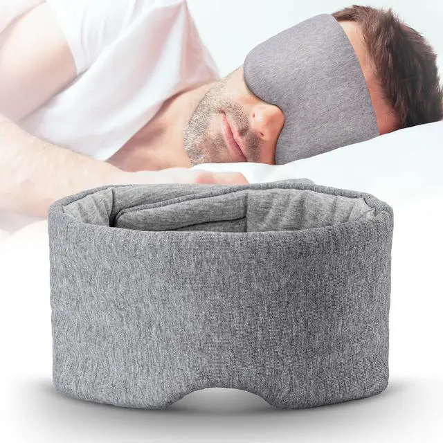 Main image of Cotton Sleep Eye Mask for Men and Women, 100% Blocking Light Sleeping Mask | Soft Zero Pressure Cooling Blackout Eye Masks for Sleep, Eye Covers for Sleeping fits All Heads Adjustable