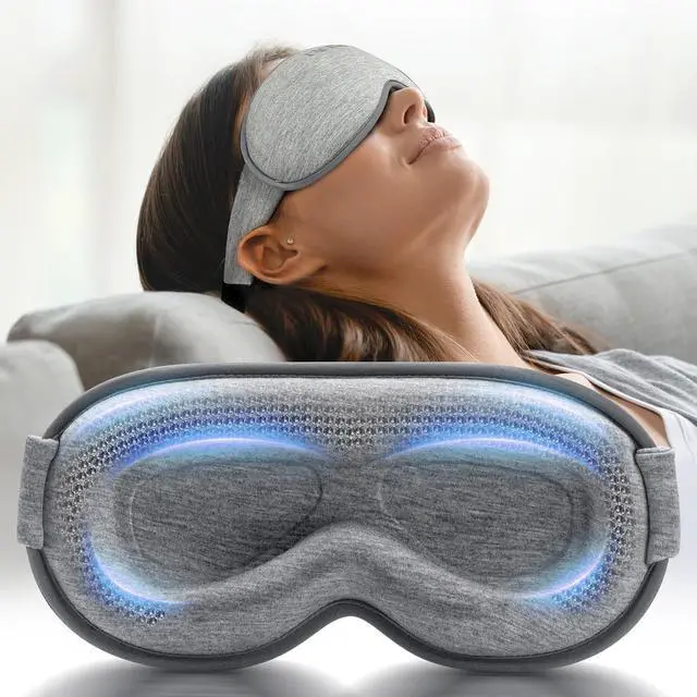 Main image of 3D Blackout Weighted Eye Mask for Sleep, Airplane Travel Essential | Long flights, road trips, gentle weighted comfort, deep cups, lash-friendly, adjustable strap, daytime naps for men & women