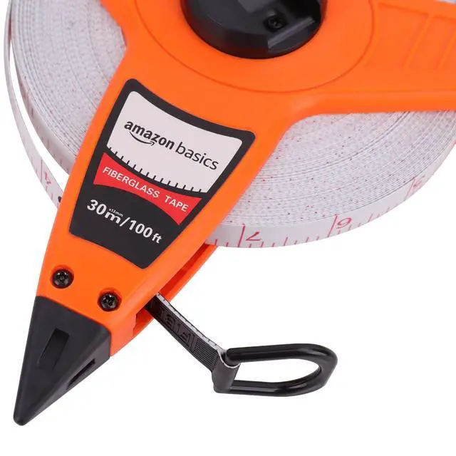 Alt view image 2 of 5 - Open Reel Fiberglass Measuring Tape, Versatile, Reliable, Shock-Absorbing Handle, Inch/Metric Scale, Impact Resistant Shell, 100-feet (30-Meters) by 1/2-Inch, Orange