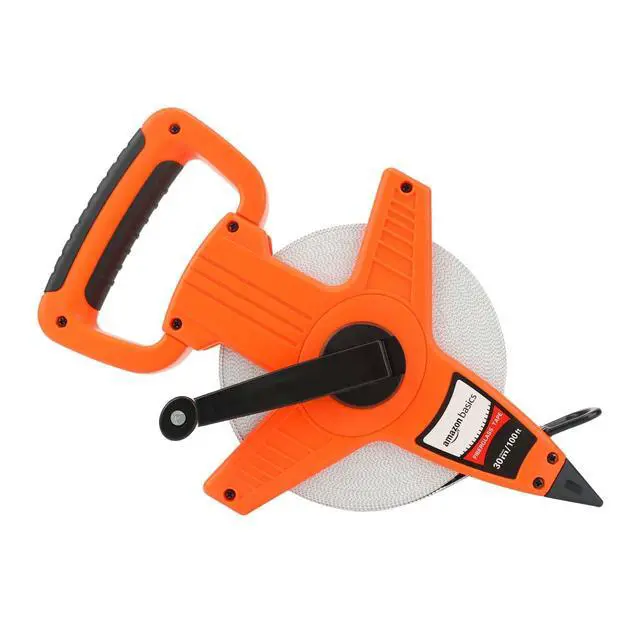 Alt view image 5 of 5 - Open Reel Fiberglass Measuring Tape, Versatile, Reliable, Shock-Absorbing Handle, Inch/Metric Scale, Impact Resistant Shell, 100-feet (30-Meters) by 1/2-Inch, Orange