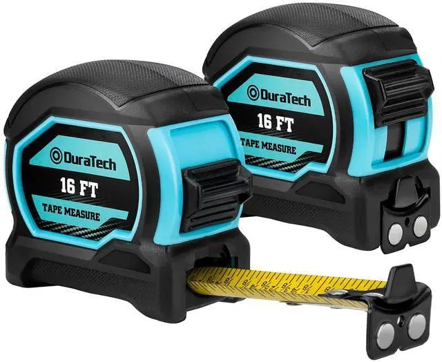 Main image of 16FT Magnetic Double-Sided Tape Measure, Easy Read Measuring Tape | 2 Pack Retractable Measurement Tape with Fractions 1/8, Magnetic Hook and Shock Absorbent Case for Construction, Carpenter
