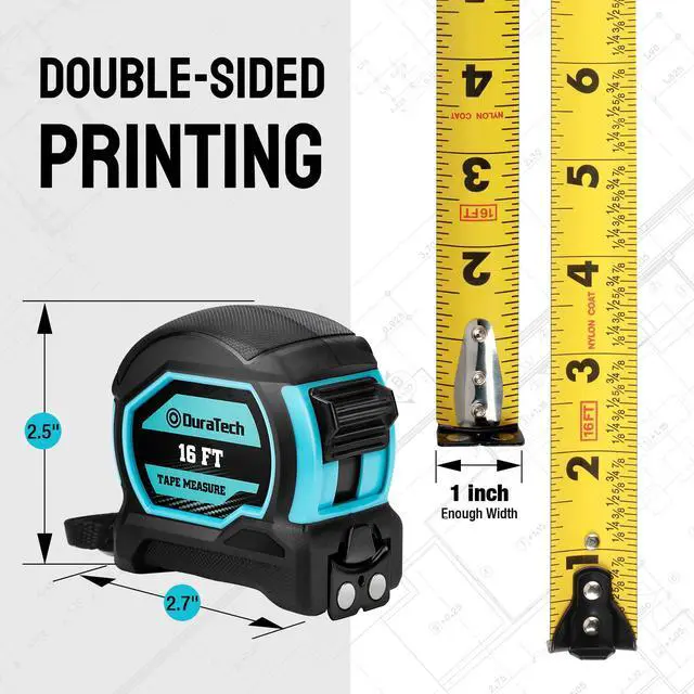 Alt view image 6 of 7 - 16FT Magnetic Double-Sided Tape Measure, Easy Read Measuring Tape | 2 Pack Retractable Measurement Tape with Fractions 1/8, Magnetic Hook and Shock Absorbent Case for Construction, Carpenter