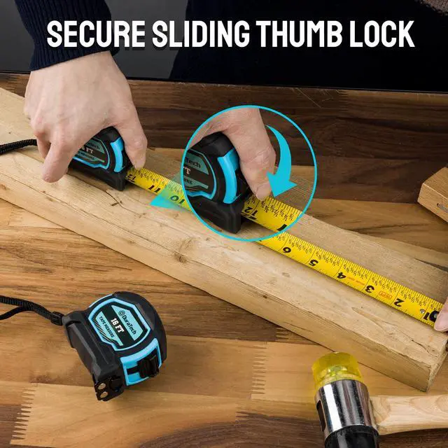 Alt view image 5 of 7 - 16FT Magnetic Double-Sided Tape Measure, Easy Read Measuring Tape | 2 Pack Retractable Measurement Tape with Fractions 1/8, Magnetic Hook and Shock Absorbent Case for Construction, Carpenter