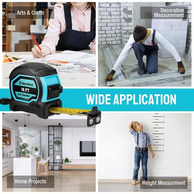 Alt view image 7 of 7 - 16FT Magnetic Double-Sided Tape Measure, Easy Read Measuring Tape | 2 Pack Retractable Measurement Tape with Fractions 1/8, Magnetic Hook and Shock Absorbent Case for Construction, Carpenter