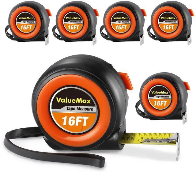 Main image of Tape Measure, 6 Pack 16FT Measuring Tape Retractable | Retractable, Easy Read, Auto-Lock for Construction, Contractor, Carpenter, Height measurement