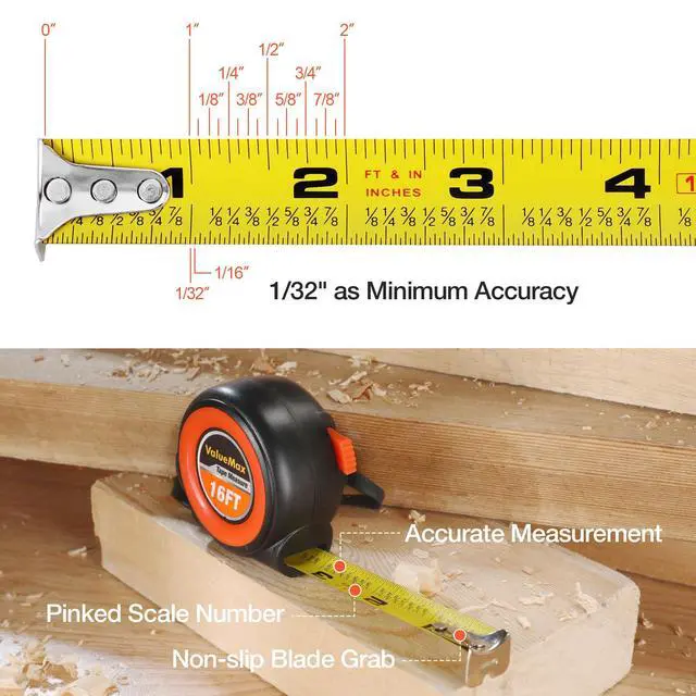 Alt view image 4 of 7 - Tape Measure, 6 Pack 16FT Measuring Tape Retractable | Retractable, Easy Read, Auto-Lock for Construction, Contractor, Carpenter, Height measurement