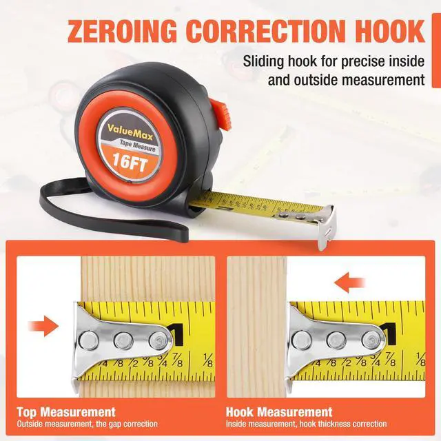 Alt view image 6 of 7 - Tape Measure, 6 Pack 16FT Measuring Tape Retractable | Retractable, Easy Read, Auto-Lock for Construction, Contractor, Carpenter, Height measurement