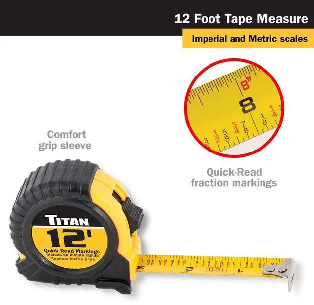 Alt view image 2 of 4 - 10912 Tape Measure with Easy-Read Standard Markings and Durable Case, 6-Piece Set, 12-Foot