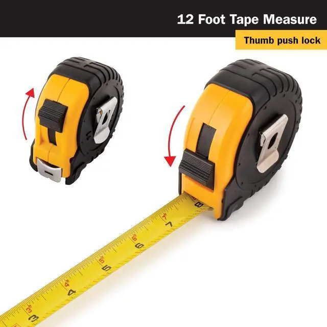 Alt view image 3 of 4 - 10912 Tape Measure with Easy-Read Standard Markings and Durable Case, 6-Piece Set, 12-Foot