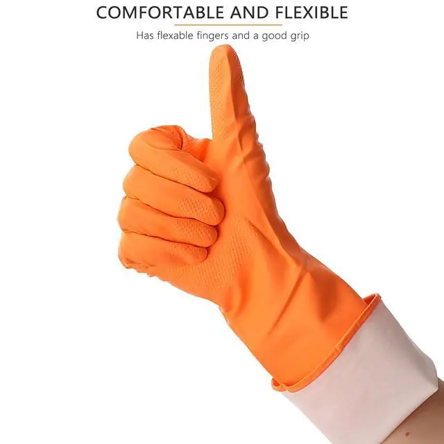 Alt view image 3 of 7 - Latex Free Nitrile Cleaning Gloves, Small, 3 Pairs | 12 Mil Thick, Reusable Gloves with Non-Slip Grip, Waterproof for Dishwashing, Kitchen, Bathroom & Household Cleaning