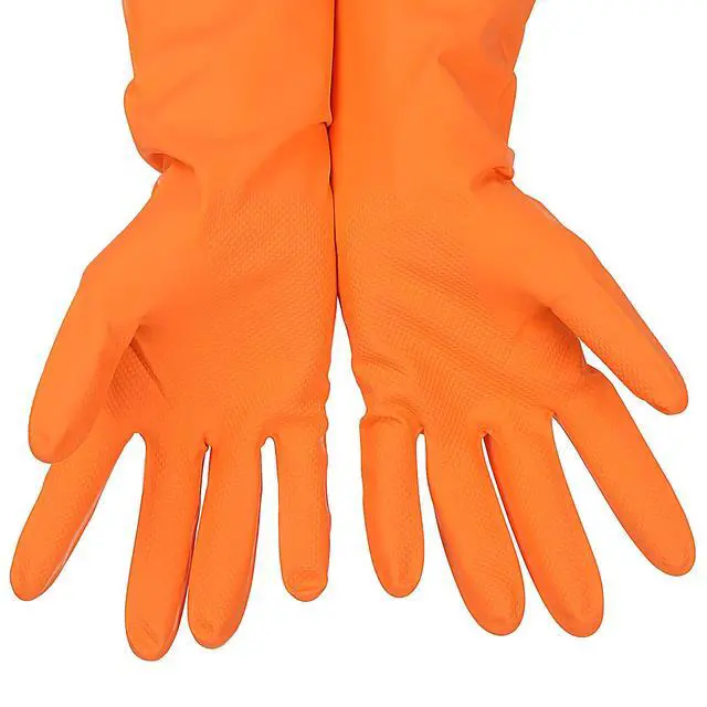 Alt view image 2 of 7 - Latex Free Nitrile Cleaning Gloves, Small, 3 Pairs | 12 Mil Thick, Reusable Gloves with Non-Slip Grip, Waterproof for Dishwashing, Kitchen, Bathroom & Household Cleaning