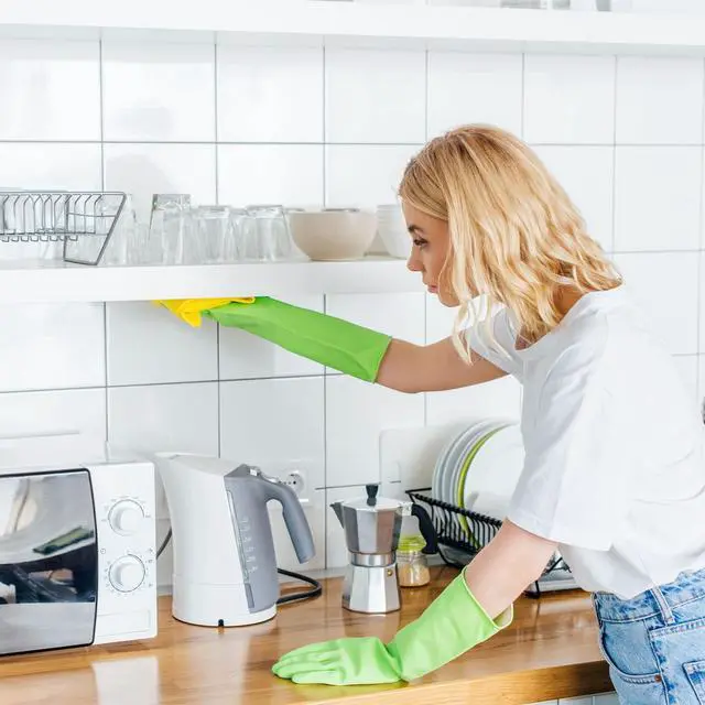 Alt view image 5 of 7 - Latex Free Nitrile Cleaning Gloves, Small, 3 Pairs | 12 Mil Thick, Reusable Gloves with Non-Slip Grip, Waterproof for Dishwashing, Kitchen, Bathroom & Household Cleaning