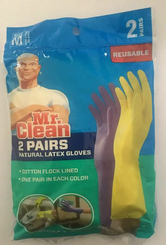 Main image of Medium Reusable Latex Gloves, 2 Color, 2 Piar, 2 Count