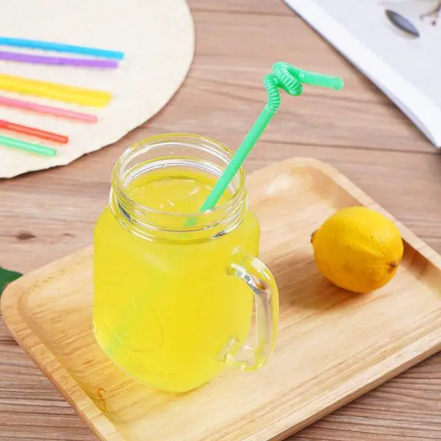 Alt view image 5 of 7 - 200 Pcs Colorful Plastic Long Flexible Straws | 0.23" Diameter x 10.2" Long, Bendable, For Parties, Daily Use