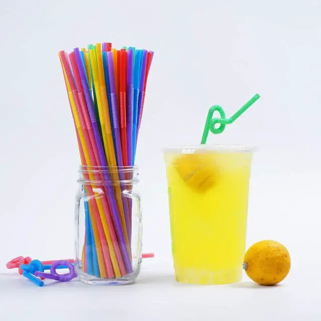 Alt view image 6 of 7 - 200 Pcs Colorful Plastic Long Flexible Straws | 0.23" Diameter x 10.2" Long, Bendable, For Parties, Daily Use