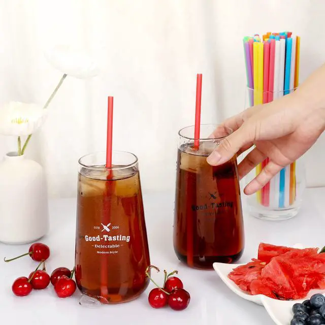 Alt view image 4 of 7 - 500 Pcs Colorful Disposable Drinking Plastic Straws.(0.23'' diameter and 8.26" long)-8 Colors | 0.23" Diameter x 8.26" Long, For Parties, Events, Daily Use