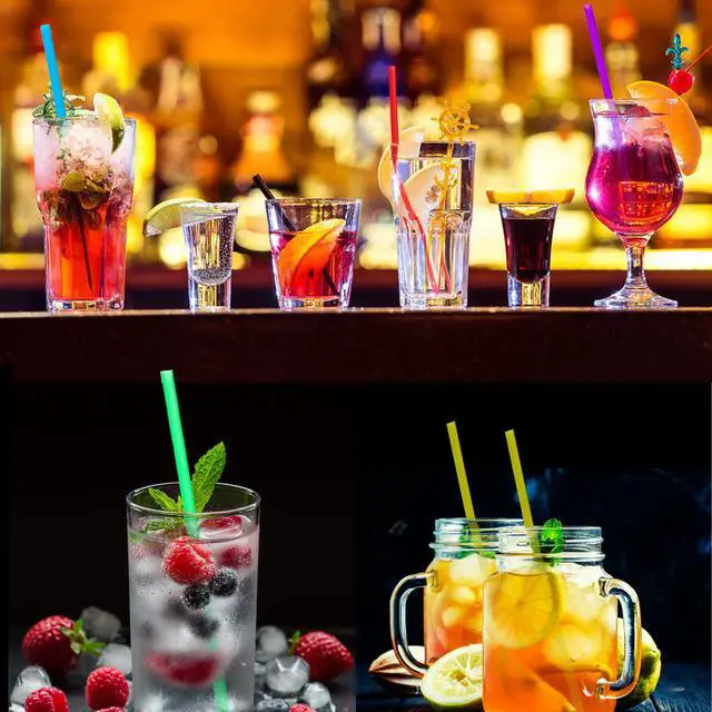 Alt view image 5 of 7 - 500 Pcs Colorful Disposable Drinking Plastic Straws.(0.23'' diameter and 8.26" long)-8 Colors | 0.23" Diameter x 8.26" Long, For Parties, Events, Daily Use