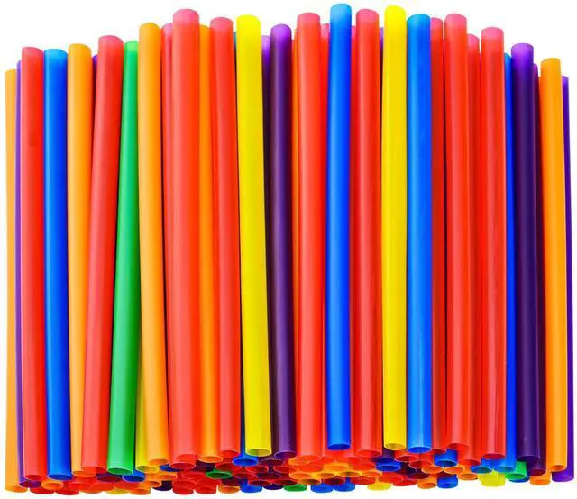 Main image of 100PCS Jumbo Smoothie Straws | (0.4" Diameter X8.3"Long) Colorful Disposable Plastic Large Wide-mouthed Straw