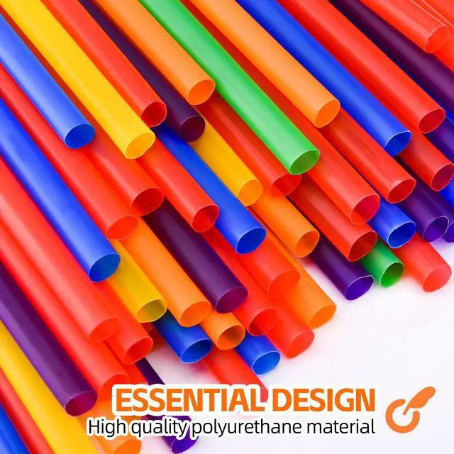 Alt view image 5 of 7 - 100PCS Jumbo Smoothie Straws | (0.4" Diameter X8.3"Long) Colorful Disposable Plastic Large Wide-mouthed Straw