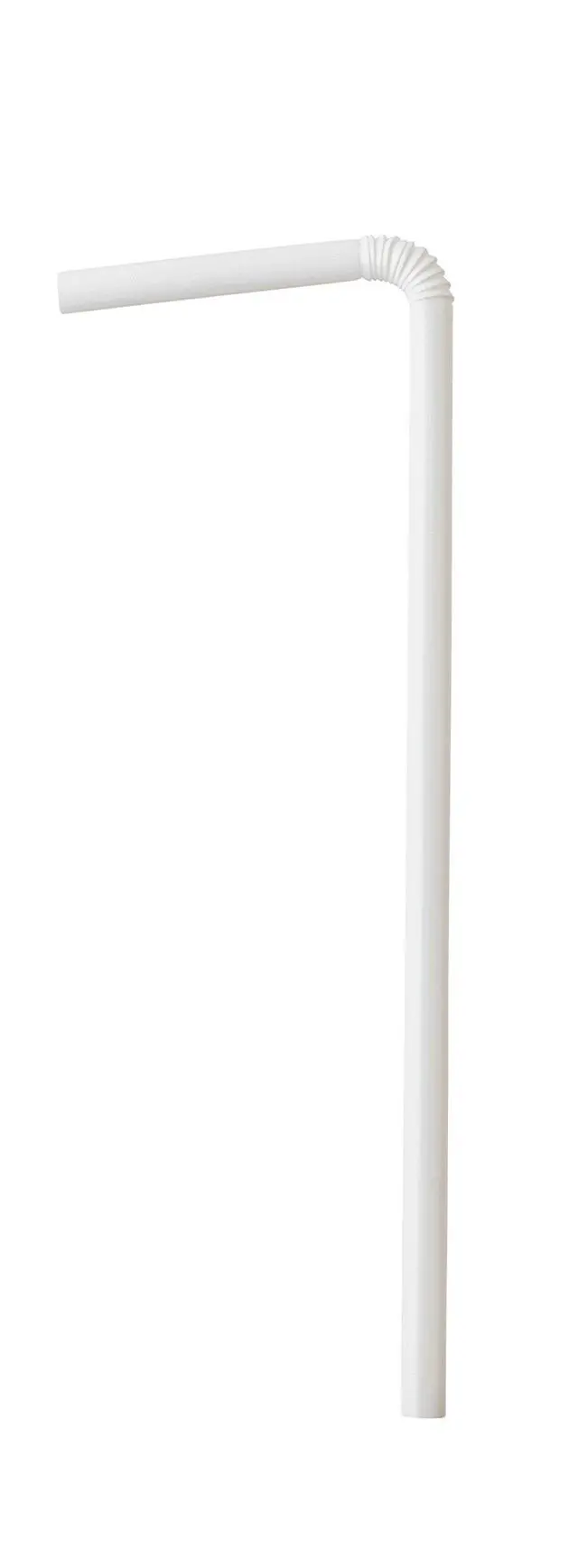 Alt view image 6 of 6 - Bulk Pack of 380 Flexible Plastic Drinking Straws - White, Individually Wrapped, Food-Safe BPA Free, 7.75 Inches Long (1 Box)