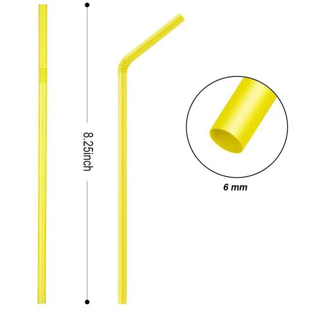 Alt view image 3 of 7 - Biodegradable Flexible Drinking Straws | 200 Count 100% Plant-Based Compostable Colorful Eco Friendly Alternative to Disposable Plastic Straws