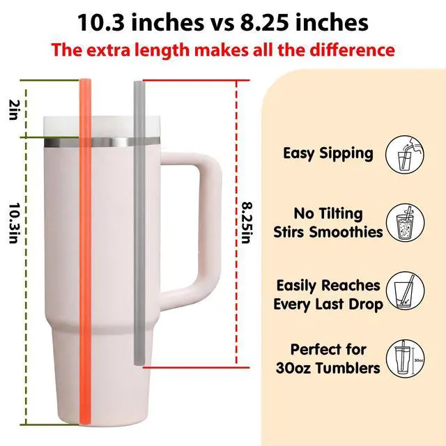 Alt view image 3 of 7 - 10.3" Jumbo Smoothie & Milkshake Disposable Straws, 120 Pack Colorful | 0.4" Wide Food-Grade BPA-Free Plastic Straws for Thick Smoothies, Milkshakes, Iced Coffee, Bubble Tea & 16-32oz Tumblers