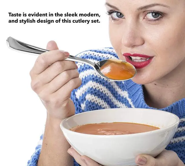 Alt view image 6 of 7 - 125 Disposable Heavy Duty Plastic Spoons, Fancy Plastic Silverware Looks Like Real Cutlery - Utensils Perfect for Catering Events, Restaurants, Parties and Weddings (Silver)