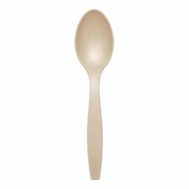 Main image of Compostable & Biodegradable Disposable Spoon, 10 Count | Plastic-Free Plant-Based Tea Fiber Cutlery | Eco-Friendly | No PFAS | No Microplastics | USDA BioPreferred Certified | Made in Taiwan
